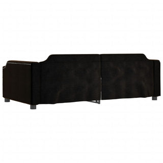 Tagesbett Ausziehbar Schwarz 90x190 cm Stoff