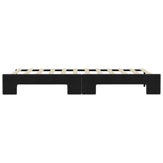Tagesbett Ausziehbar Schwarz 90x190 cm Stoff