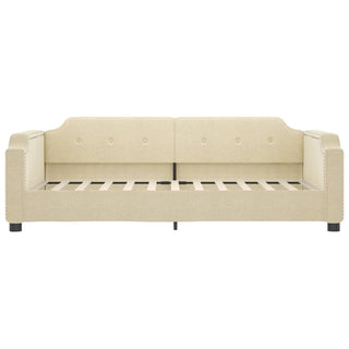 Tagesbett Ausziehbar mit Schubladen Creme 80x200 cm Stoff