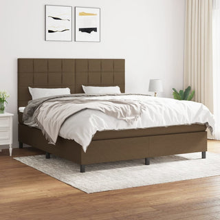 Boxspringbett mit Matratze Dunkelbraun 160x200 cm Stoff