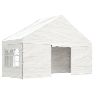 Pavillon mit Dach Weiß 13,38x5,88x3,75 m Polyethylen