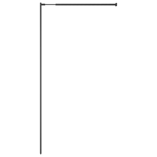 Duschwand mit Ablage für Walk-In-Dusche Schwarz 80x195 cm ESG