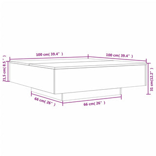 Couchtisch Betongrau 100x100x31 cm Holzwerkstoff
