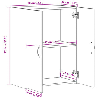 Aktenschrank Räuchereiche 60x32x77,5 cm Holzwerkstoff