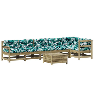7-tlg. Garten-Lounge-Set mit Kissen Imprägniertes Kiefernholz