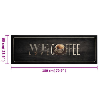 Küchenteppich Waschbar Kaffee 60x180 cm Samt