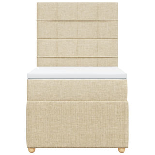 Boxspringbett mit Matratze Creme 90x190 cm Stoff