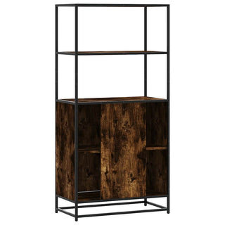 Highboard Räuchereiche 68x35x139 cm Holzwerkstoff und Metall