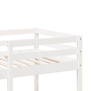 Hochbett ohne Matratze Weiß 90x190 cm Massivholz Kiefer