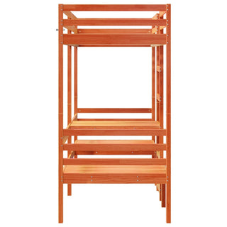 Hochbett mit Schreibtisch & Stühlen Braun 80x200 cm Kiefernholz
