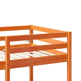 Hochbett mit Schreibtisch & Stühlen Braun 80x200 cm Kiefernholz