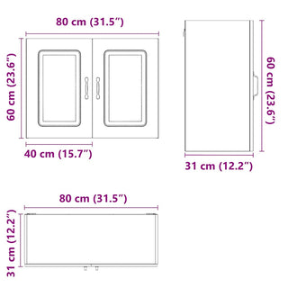 Küchen-Hängeschrank Kalmar Altholz-Optik Holzwerkstoff