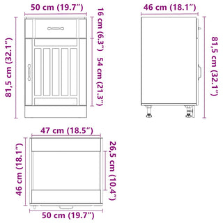Küchen-Unterschrank Lucca Räuchereiche Holzwerkstoff