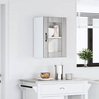 Küchen-Hängeschrank mit Glastür Lucca Grau Sonoma