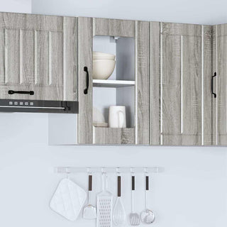 Küchen-Hängeschrank mit Glastür Lucca Grau Sonoma