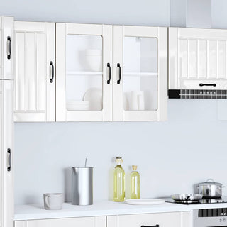Küchen-Hängeschrank mit Glastür Lucca Hochglanz-Weiß Holzwerkstoff