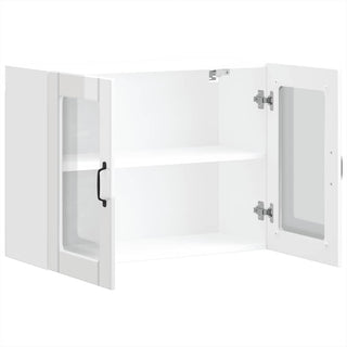 Küchen-Hängeschrank mit Glastür Lucca Hochglanz-Weiß Holzwerkstoff
