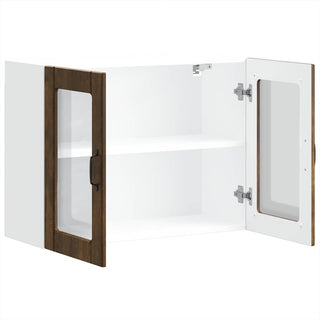 Küchen-Hängeschrank mit Glastür Lucca Räuchereiche Holzwerkstoff