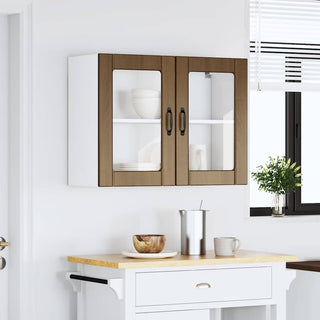Küchen-Hängeschrank mit Glastür Lucca Braun Eichen-Optik