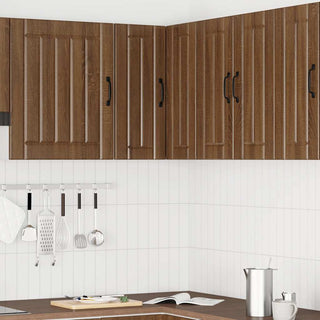 Küchen-Eckhängeschrank Lucca Braun Eichen-Optik Holzwerkstoff