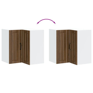 Küchen-Eckhängeschrank Lucca Braun Eichen-Optik Holzwerkstoff