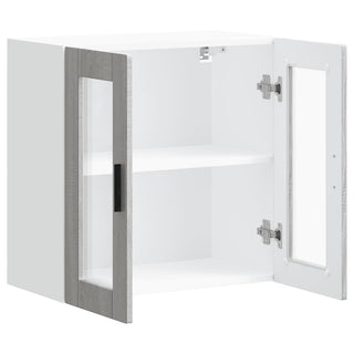 Küchen-Hängeschrank mit Glastür Porto Grau Sonoma