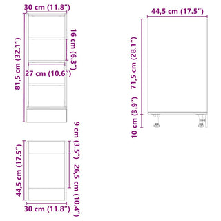 Unterschrank Riga Räuchereiche 30x44,5x81,5 cm Holzwerkstoff