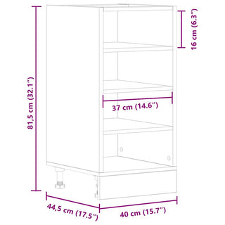 Unterschrank Riga Schwarz 40x44,5x81,5 cm Holzwerkstoff