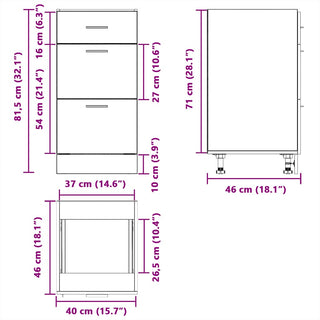 Unterschrank Lyon Schwarz 40x46x81,5 cm Holzwerkstoff