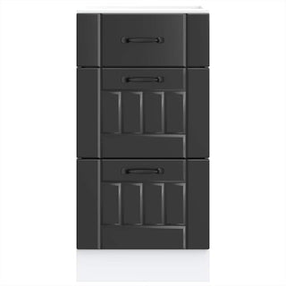 Küchen-Unterschrank Lucca Schwarz Holzwerkstoff