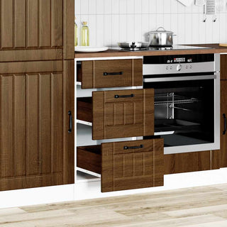 Küchen-Unterschrank Lucca Braun Eichen-Optik Holzwerkstoff