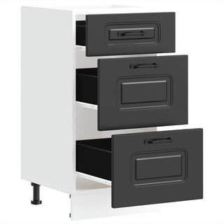 Küchenunterschrank Kalmar Schwarz Holzwerkstoff