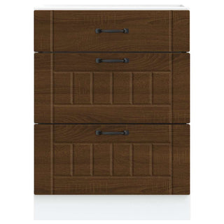 Küchen-Unterschrank Lucca Braun Eichen-Optik Holzwerkstoff