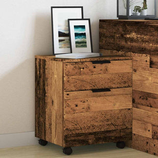 Mobiler Aktenschrank mit Rollen Altholz 45x38x54 cm