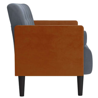 Zweisitzer-Sofa mit Nackenrollen Dunkelgrau 110 cm Samt