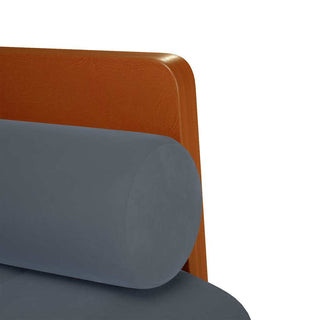 Zweisitzer-Sofa mit Nackenrollen Dunkelgrau 110 cm Samt
