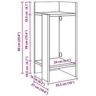Beistelltisch mit Ablage Weiß 25,5x27x60 cm