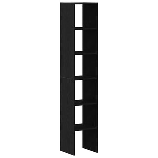 Bücherregale 2 Stk. Stapelbar Schwarz Eichen-Optik 30x30x80 cm