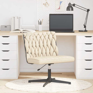 Bürostuhl Drehbar Creme Stoff