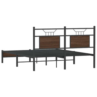 Bettgestell ohne Matratze Braun Eiche 150x200 cm Holzwerkstoff