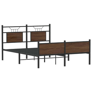 Bettgestell ohne Matratze Braun Eiche 140x190 cm Holzwerkstoff