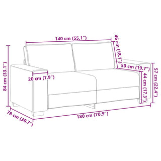 2-Sitzer-Sofa Hellgrau 140 cm Samt