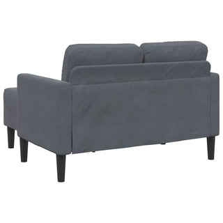 2-Sitzer-Sofa mit Chaiselongue L-Form Dunkelgrau 125 cm Samt