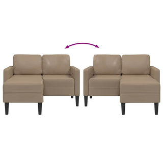 2-Sitzer-Sofa mit Chaiselongue L-Form Cappuccino-Braun 125 cm