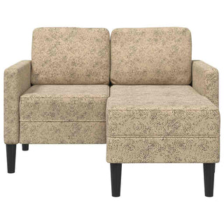 2-Sitzer-Sofa mit Chaiselongue L-Form Hellgrau 125cm Kunstleder