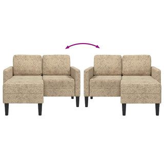 2-Sitzer-Sofa mit Chaiselongue L-Form Hellgrau 125cm Kunstleder