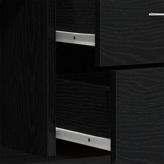 Sideboard Schwarz Eichen-Optik 88x30x64 cm Holzwerkstoff