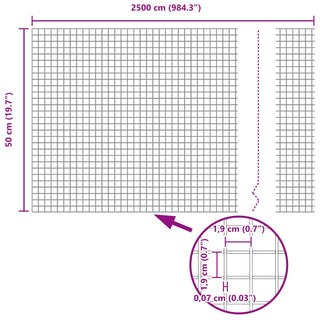 Gartenzaunset 2er Set Feuerverzinkter Stahl 25 x 0,5 Meter