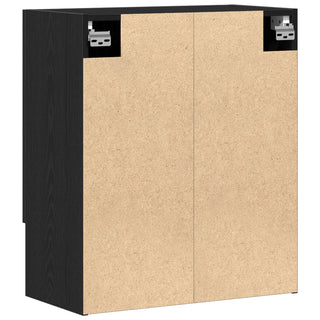 Wandregal Schwarz Eiche 60x31x70 cm Werkstoff