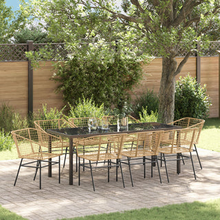 2er Gartenstuhl Set Braun Poly-Rattan